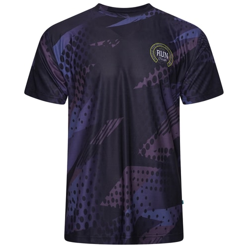 Kam Bedrucktes Mesh-T-Shirt Schwarz